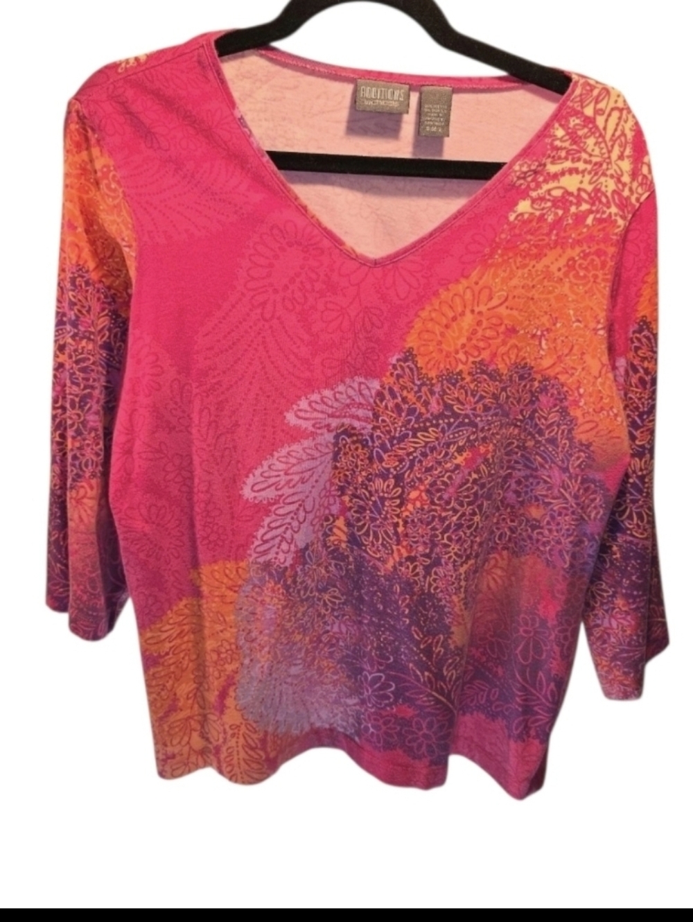 Chico's Aditions Sz. Large Pink Floral Tshirt